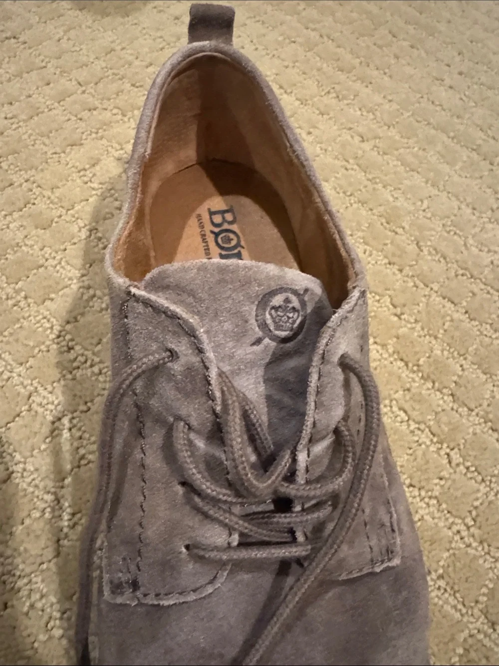 Born Men's Suede Chukka Boots in Taupe Gray